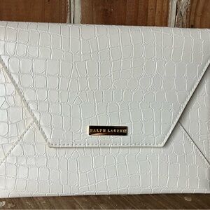 Ralph Lauren Clutch NWOT White Croc